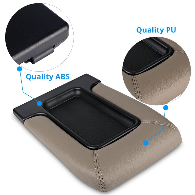 VANJING Center Console Lid Cover Armrest Kit Compatible with Cadillac Chevrolet GMC Pickup Truck Suburban Tahoe Silverado Sierra Yukon XL Replaces 19127364 Tan - Image 4